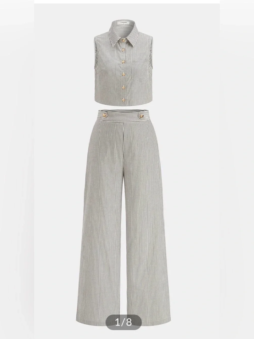 Commense Striped sleeveless top & pants set